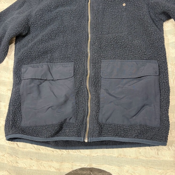 Vuori Idyllwild Sherpa Jacket Mens Medium Navy Fleece Full Zip Pockets Outdoor - Picture 5 of 12